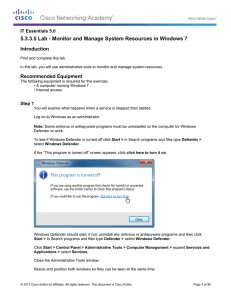 5.3.3.5 Lab - Monitor and Manage System Resources in Windows... Introduction IT Essentials 5.0