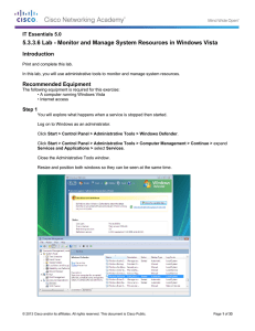 5.3.3.6 Lab - Monitor and Manage System Resources in Windows... Introduction IT Essentials 5.0