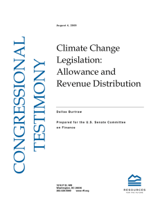 Climate Change Legislation: Allowance and Revenue Distribution