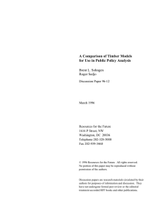 A Comparison of Timber Models for Use in Public Policy Analysis