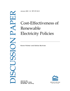 DISCUSSION PAPER Cost-Effectiveness of Renewable