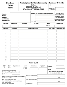 Purchase Order Form West Virginia Northern Community