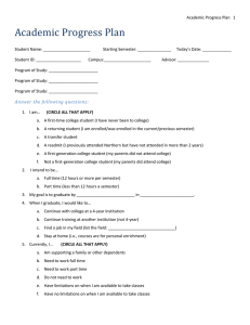 Academic Progress Plan