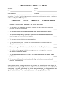 CLASSROOM VISITATION EVALUATION FORM