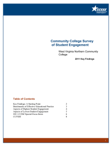 Community College Survey of Student Engagement West Virginia Northern Community