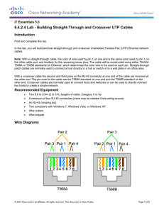 6.4.2.4 Lab - Building Straight-Through and Crossover UTP Cables Introduction