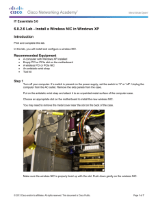 6.8.2.6 Lab - Install a Wireless NIC in Windows XP Introduction