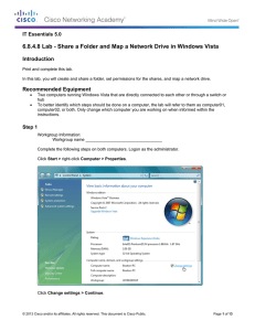 6.8.4.8 Lab - Share a Folder and Map a Network... Introduction IT Essentials 5.0