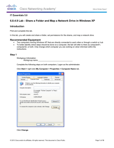 6.8.4.9 Lab - Share a Folder and Map a Network... Introduction IT Essentials 5.0