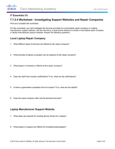 7.7.2.4 Worksheet - Investigating Support Websites and Repair Companies