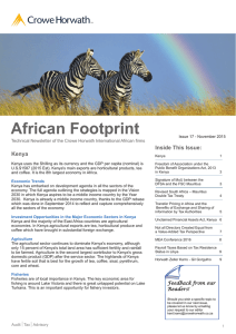 African Footprint Crowe Horwath Inside This Issue: Kenya