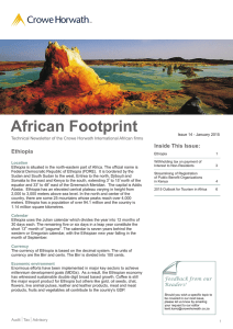 African Footprint Crowe Horwath Inside This Issue: Ethiopia