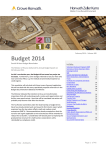 Budget 2014  InSide: South African Budget Newsletter