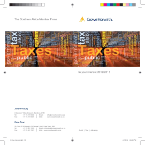 Crowe Horwath The Southern Africa Member Firms In your interest 2012/2013 Johannesburg