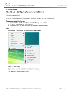 10.3.1.9 Lab - Configure a Windows Vista Firewall IT Essentials 5.0
