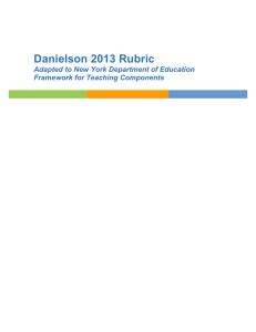 Danielson 2013 Rubric  Adapted to New York Department of Education