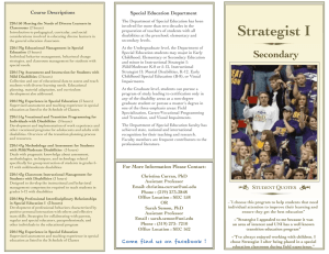 Strategist I  Course Descriptions Special Education Department