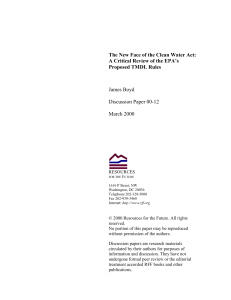 The New Face of the Clean Water Act: Proposed TMDL Rules