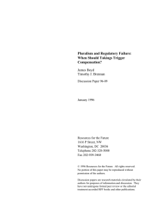 Pluralism and Regulatory Failure: When Should Takings Trigger Compensation? James Boyd