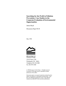 Searching for the Profit in Pollution Prevention: Case Studies in the