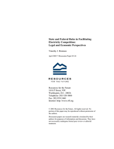 State and Federal Roles in Facilitating Electricity Competition: Legal and Economic Perspectives