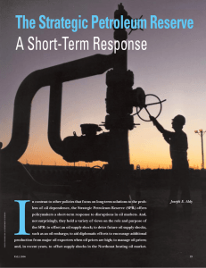 I The Strategic Petroleum Reserve A Short-Term Response