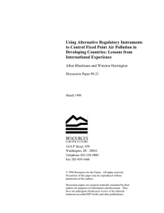 Using Alternative Regulatory Instruments to Control Fixed Point Air Pollution in