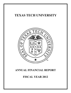 TEXAS TECH UNIVERSITY ANNUAL FINANCIAL REPORT FISCAL YEAR 2012