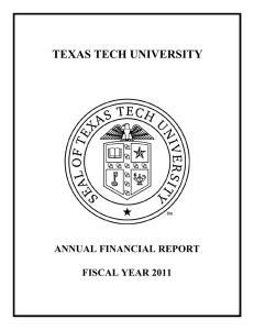 TEXAS TECH UNIVERSITY ANNUAL FINANCIAL REPORT FISCAL YEAR 2011