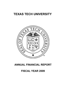 TEXAS TECH UNIVERSITY ANNUAL FINANCIAL REPORT FISCAL YEAR 2009