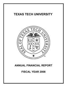 TEXAS TECH UNIVERSITY ANNUAL FINANCIAL REPORT FISCAL YEAR 2008