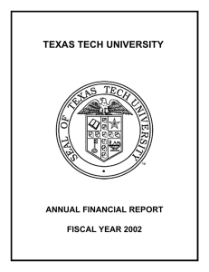 TEXAS TECH UNIVERSITY ANNUAL FINANCIAL REPORT FISCAL YEAR 2002