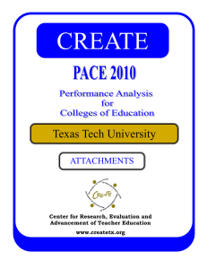 CREATE Texas Tech University ATTACHMENTS Center for Research, Evaluation and