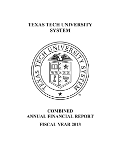 TEXAS TECH UNIVERSITY SYSTEM COMBINED ANNUAL FINANCIAL REPORT