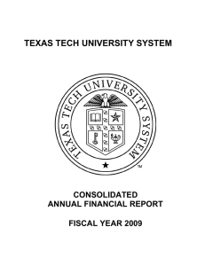 TEXAS TECH UNIVERSITY SYSTEM CONSOLIDATED ANNUAL FINANCIAL REPORT