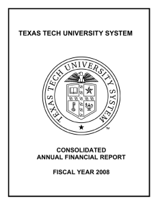 TEXAS TECH UNIVERSITY SYSTEM CONSOLIDATED ANNUAL FINANCIAL REPORT