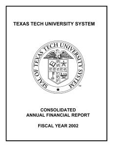 TEXAS TECH UNIVERSITY SYSTEM CONSOLIDATED ANNUAL FINANCIAL REPORT