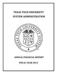 TEXAS TECH UNIVERSITY SYSTEM ADMINISTRATION ANNUAL FINANCIAL REPORT