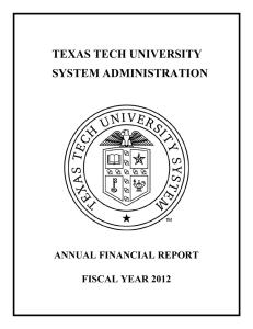 TEXAS TECH UNIVERSITY SYSTEM ADMINISTRATION ANNUAL FINANCIAL REPORT