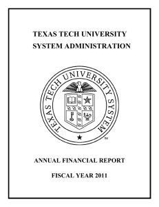 TEXAS TECH UNIVERSITY SYSTEM ADMINISTRATION ANNUAL FINANCIAL REPORT