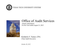 Office of Audit Services  Kimberly F. Turner, CPA Chief Audit Executive