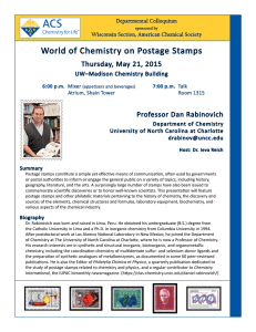 World of Chemistry on Postage Stamps Thursday, May 21, 2015