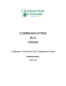 COMMUNICATING IN A CRISIS