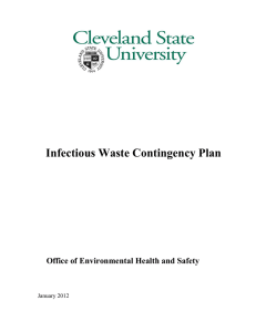 Infectious Waste Contingency Plan Office of Environmental Health and Safety January 2012