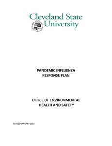 PANDEMIC INFLUENZA RESPONSE PLAN OFFICE OF ENVIRONMENTAL HEALTH AND SAFETY