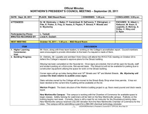 Official Minutes NORTHERN’S PRESIDENT’S COUNCIL MEETING – September 20, 2011