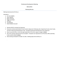 Professional Development Meeting  09/21/2015  Meeting Minutes 