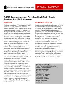 PROJECT SUMMARY  0-6611: Improvements of Partial and Full-Depth Repair