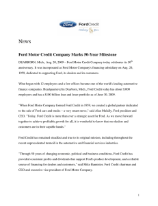 N  EWS Ford Motor Credit Company Marks 50-Year Milestone