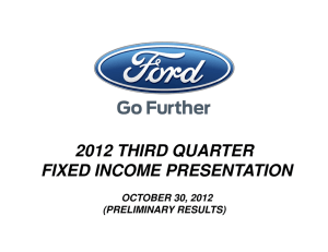 2012 THIRD QUARTER FIXED INCOME PRESENTATION OCTOBER 30, 2012 (PRELIMINARY RESULTS)